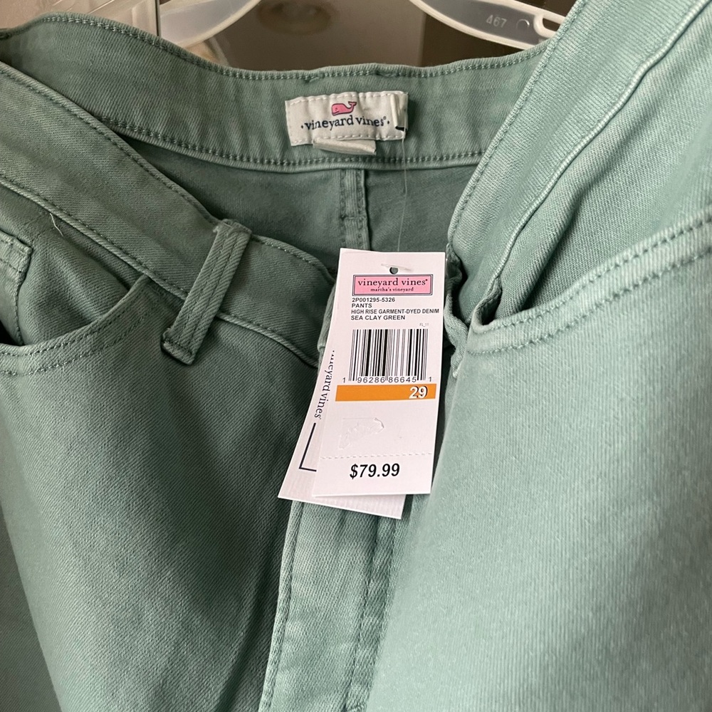 Vineyard Vines High-Rise Jeans in Sage Green - Picture 2 of 8